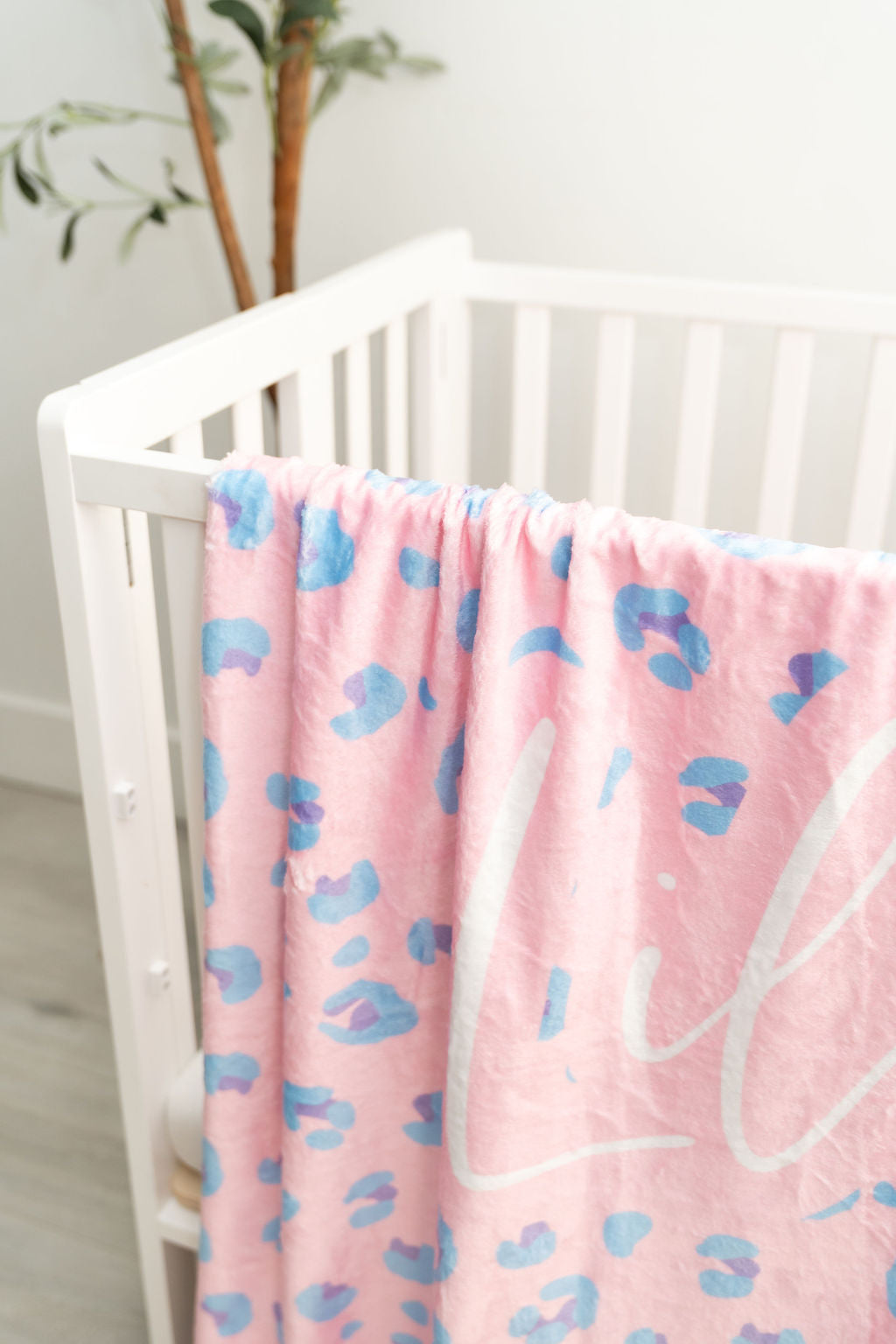 Lillian Leopard Personalized Minky Blanket