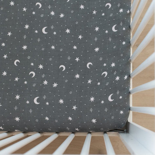 Mebie Baby Night Sky Muslin Crib Sheet