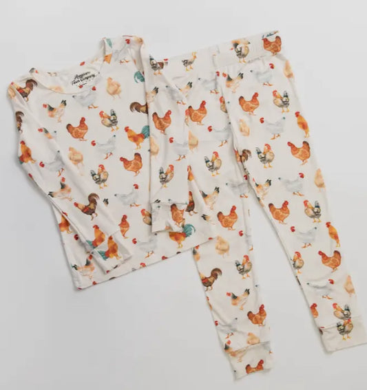 Chicken Print Bamboo Set