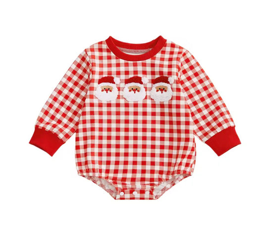 Santa Gingham Romper