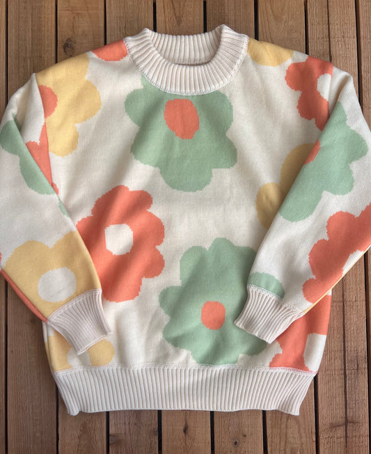 Retro Floral Pullover