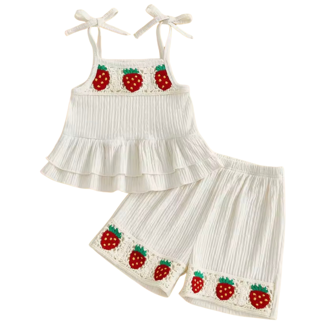 Crochet Strawberry Tank Set