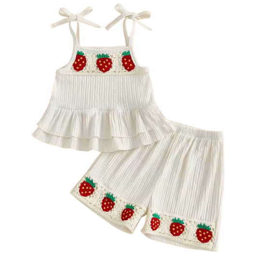 Crochet Strawberry Tank Set
