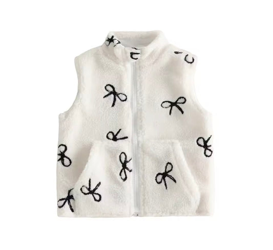 Bow Print Fleece Vest