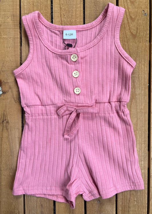 Pink Ribbed Romper