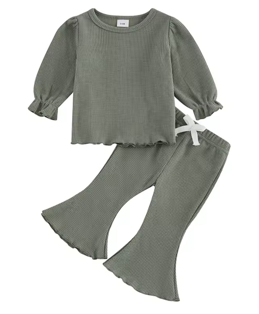 Olive Waffle Knit Set