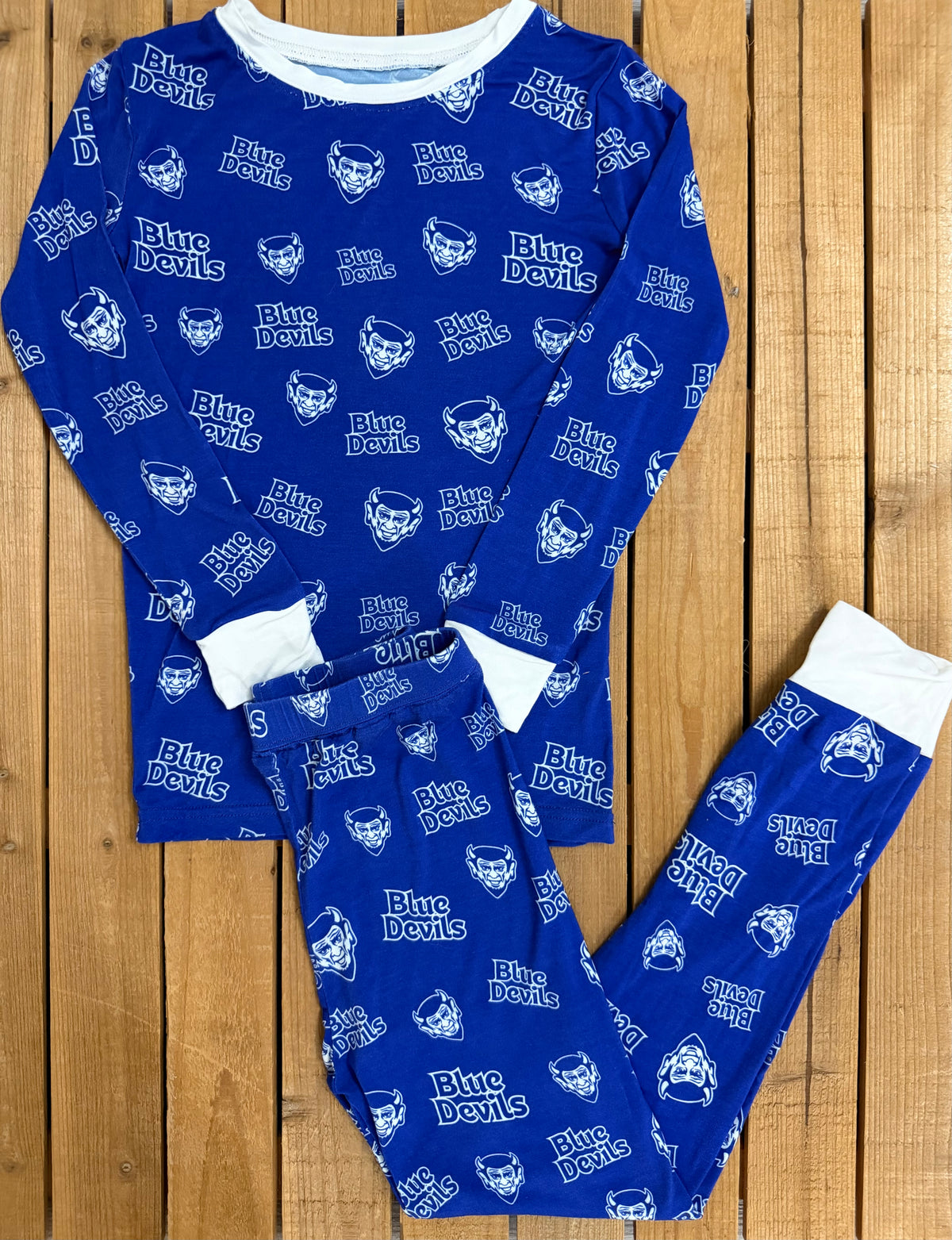 QHS Blue Devil Long Sleeve Bamboo Pajama Set (extended sizes preorder)