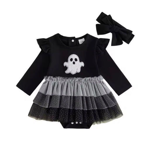 Ghost Tiered Romper Dress