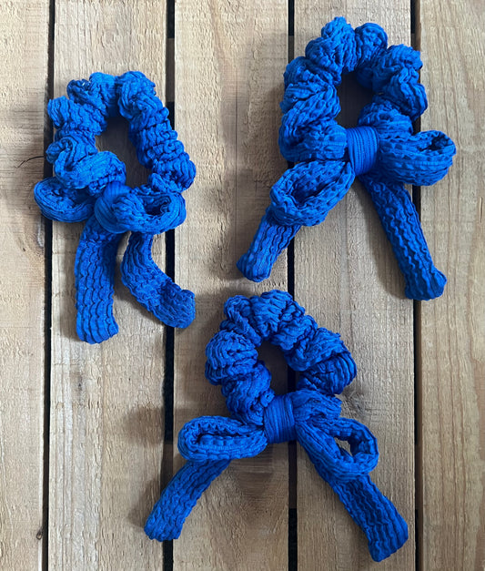 Blue Bow Scrunchie