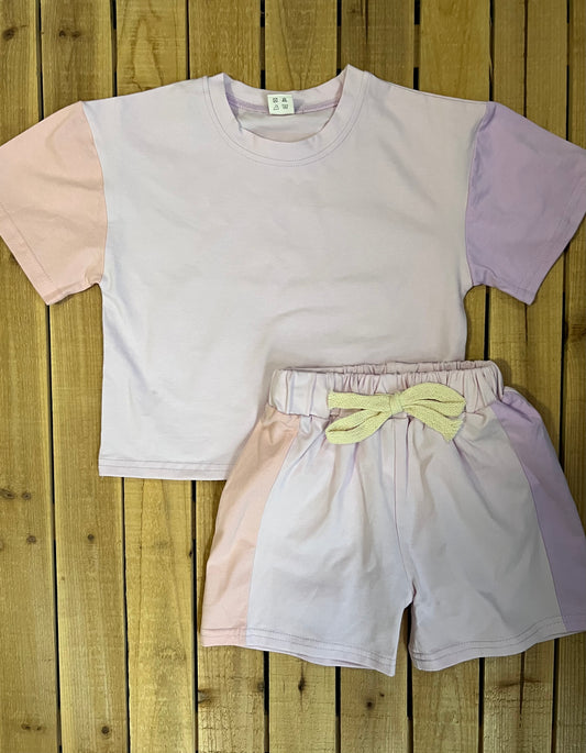 Pink and Lavender Colorblock Set