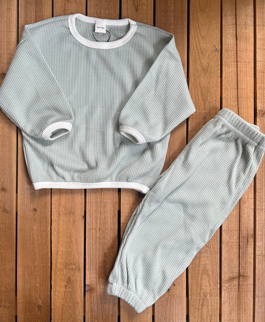 Mint Waffle Knit Set