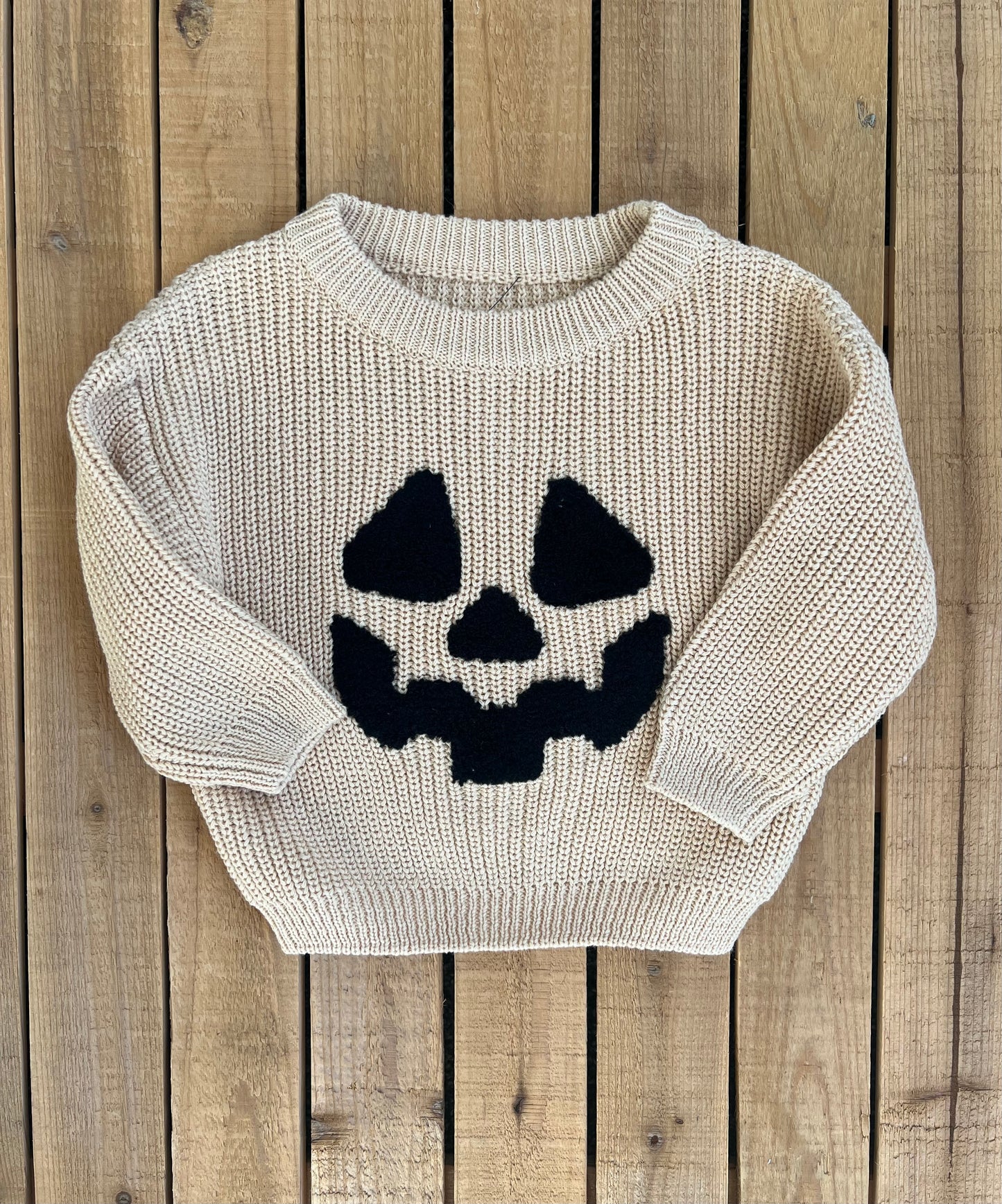 Cream Pumpkin Knit Sweater