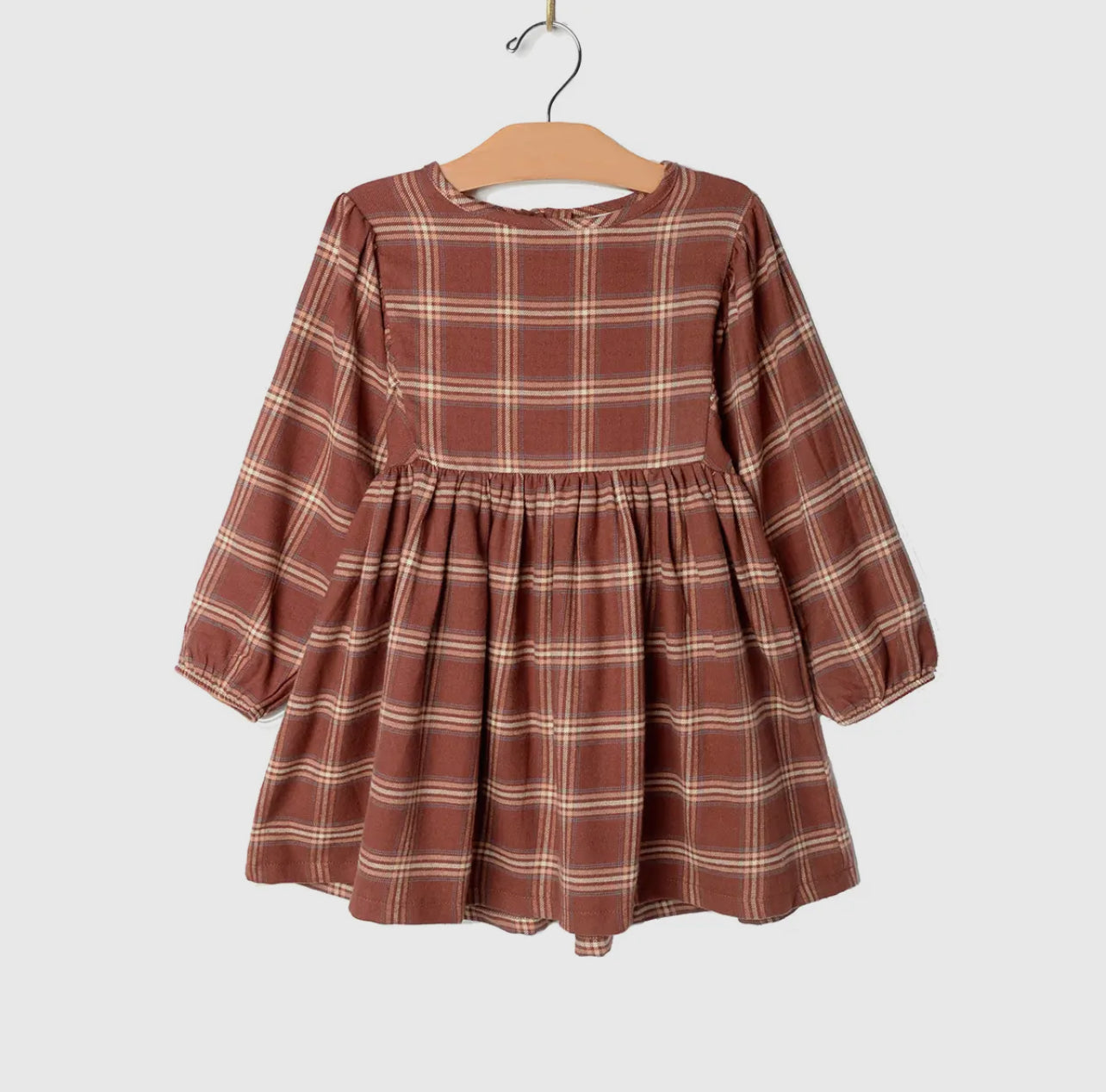 City Mouse Plaid Puff Sleeve Dress