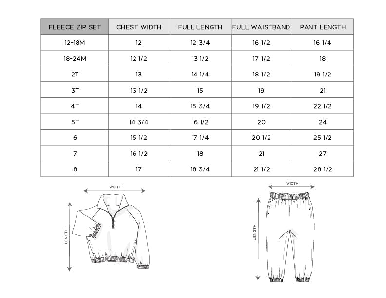 Fleece Zip Set