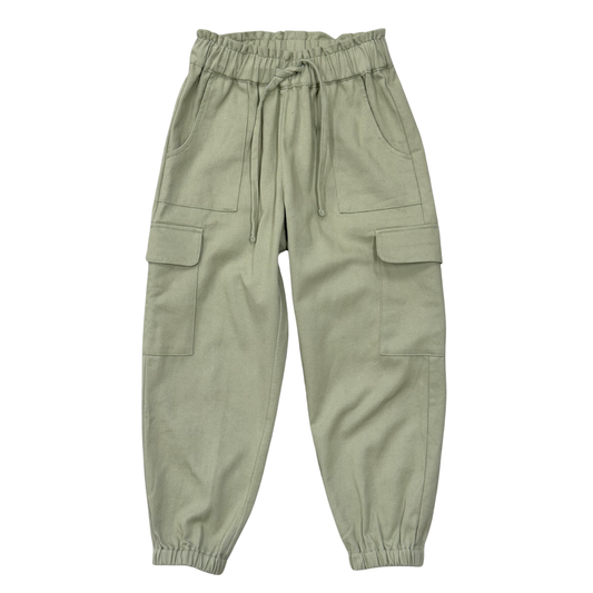 Girls Cargo Utility Pant in Evergreen
