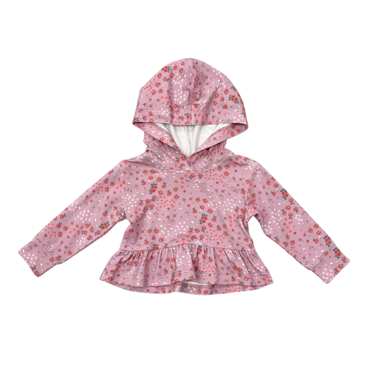 Girls Peplum Hoodie in Mini Lilac Cluster