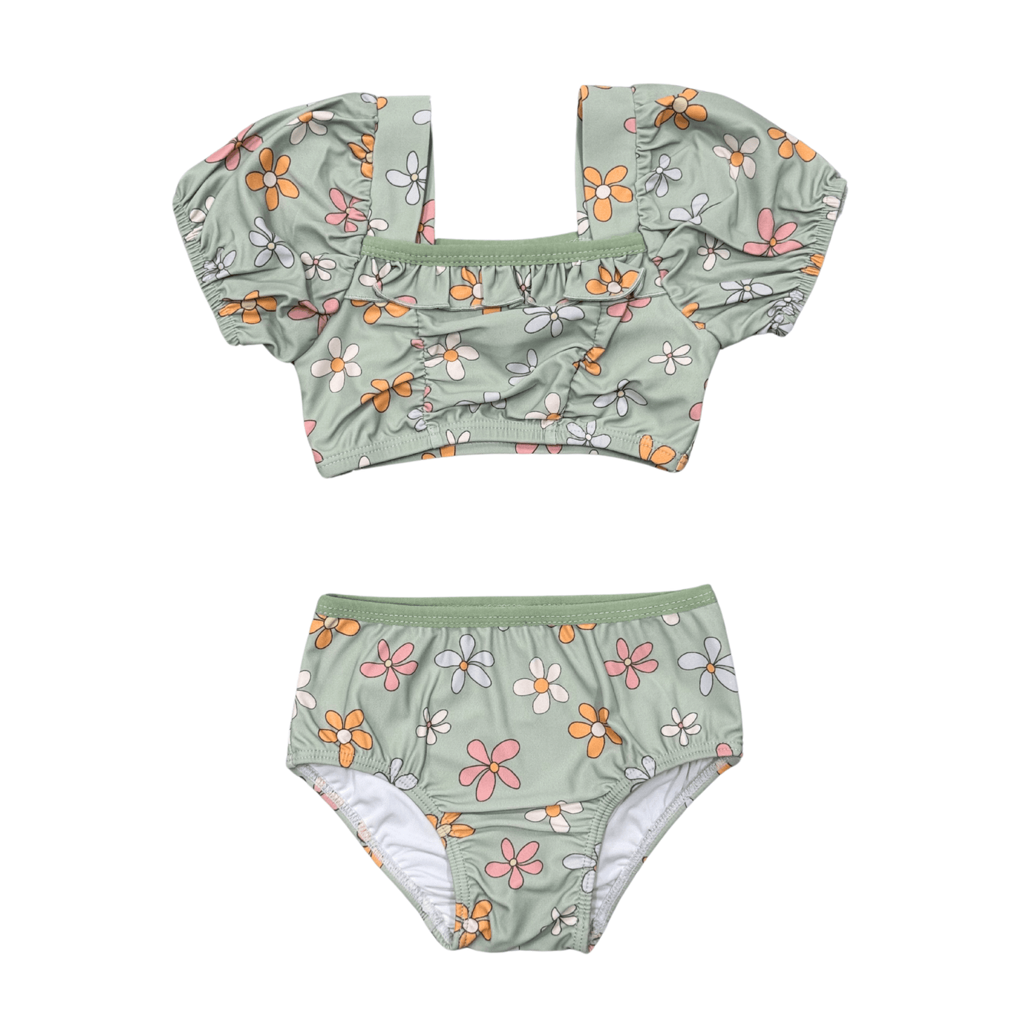 Girl's Puff Sleeve Swimsuit