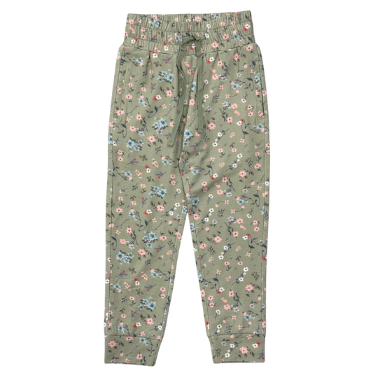 Girls Terry Jogger in Dasha Ditsy in Evergreen