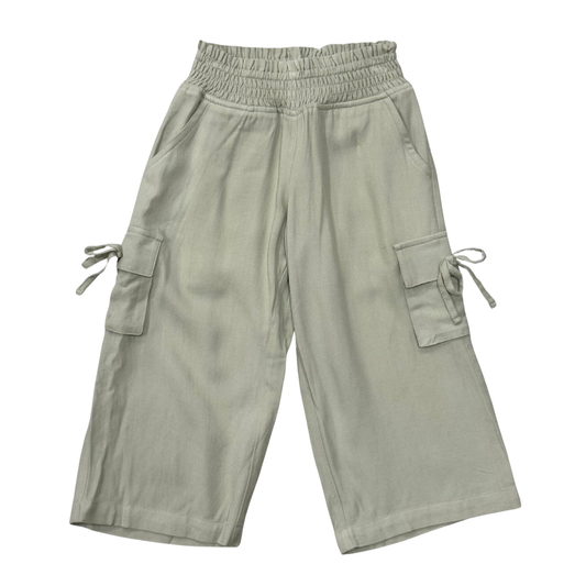 Girls Wide Leg Cargo Pant in Sage