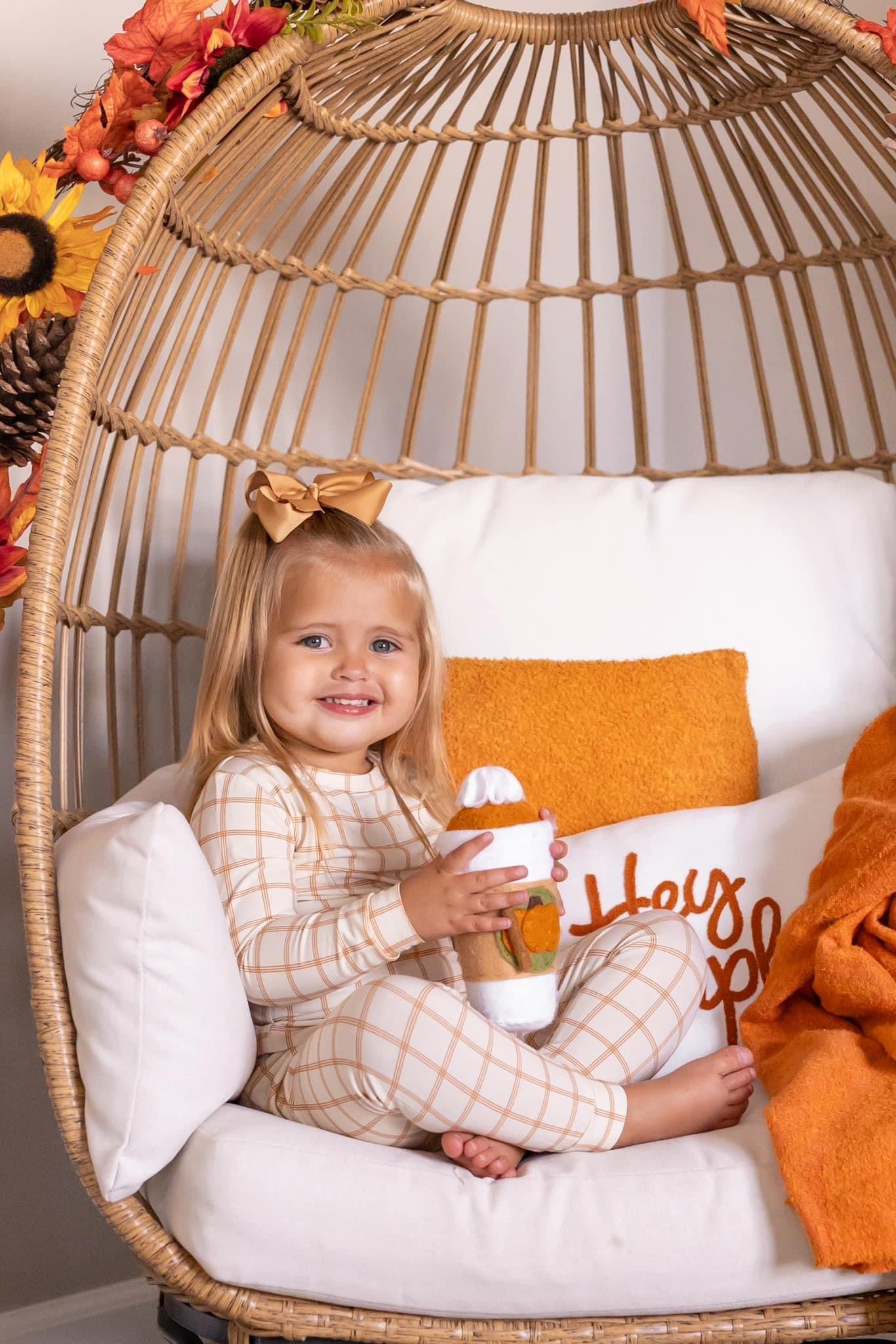 Little Joy Co. Pumpkin Plaid 2pc Bamboo Pajamas