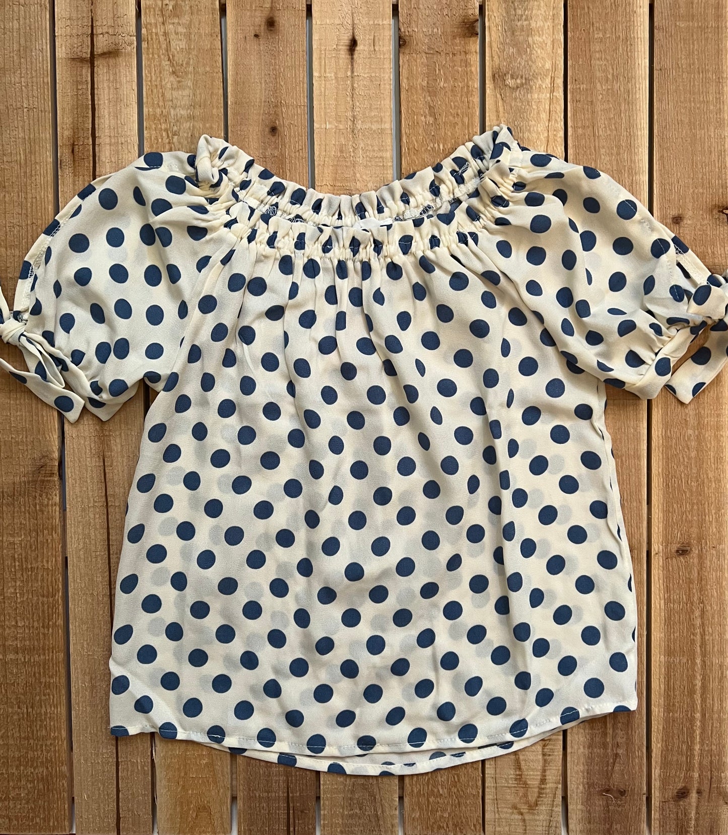 Polka Dot Tie Sleeve Top