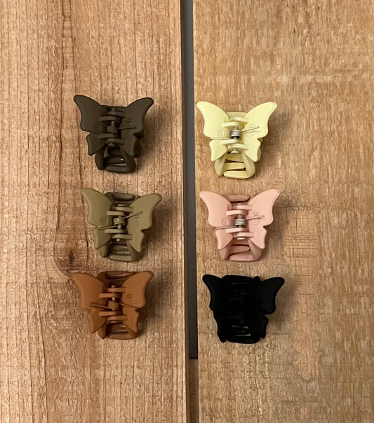 Set of Small Neutral Butterfly Clips