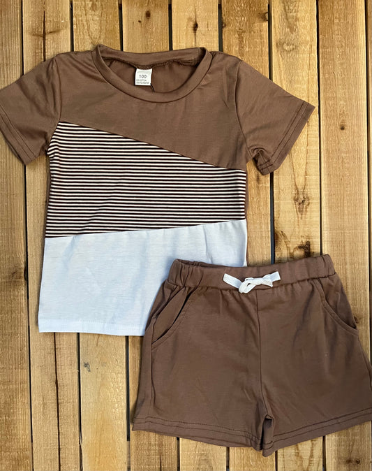 Color Block Shorts and Tee Set