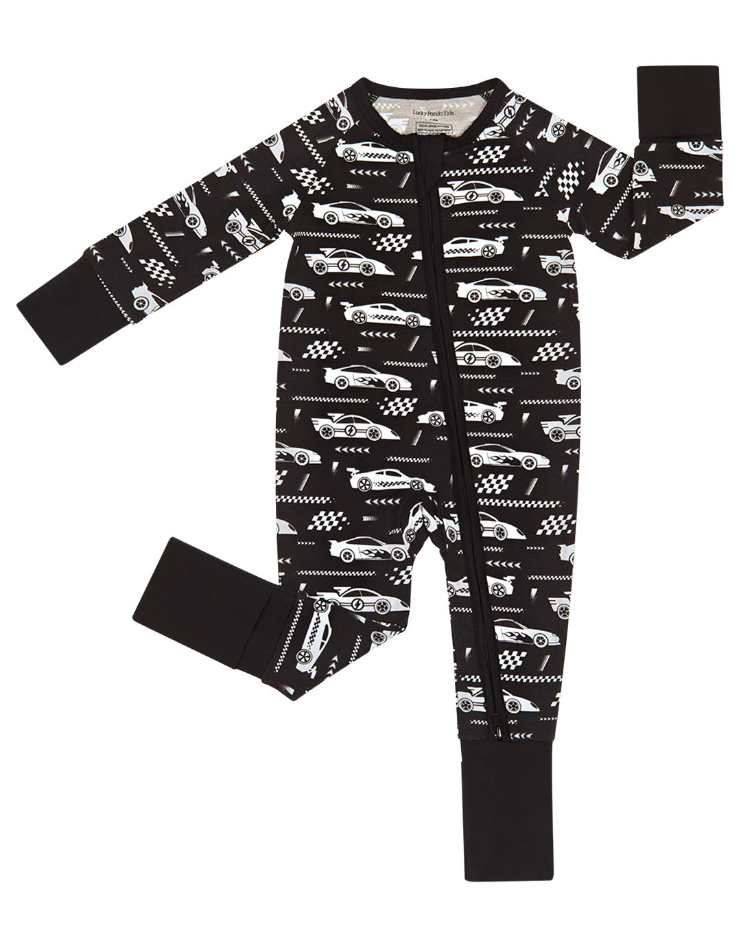 Bamboo Zip Romper | Race Cars