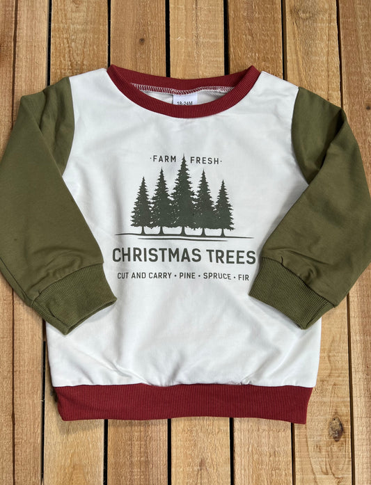 Color Block Christmas Tree Pullover
