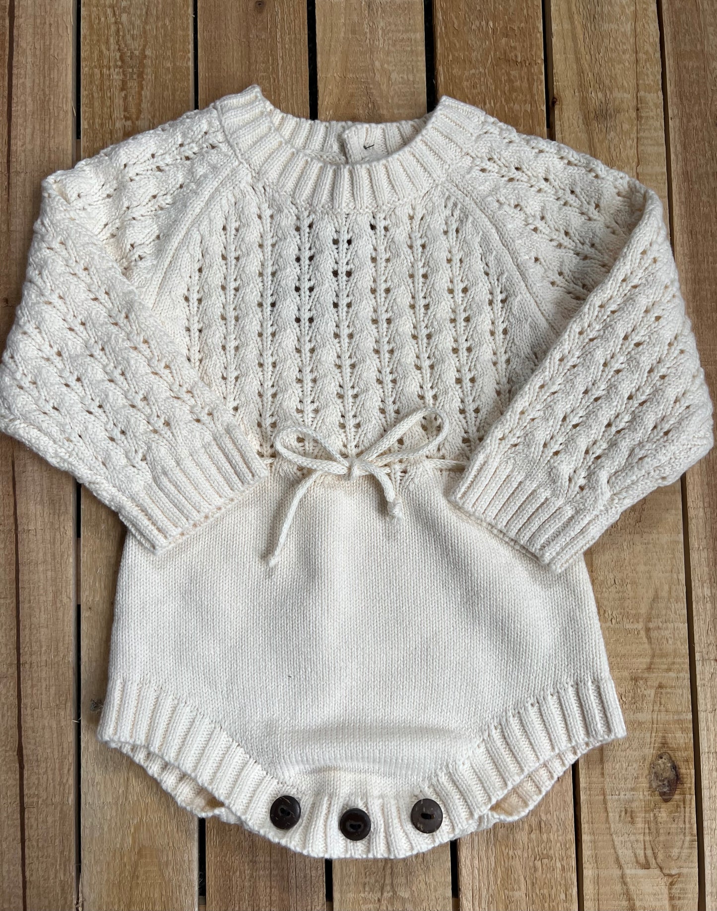 Open Knit Sweater Romper