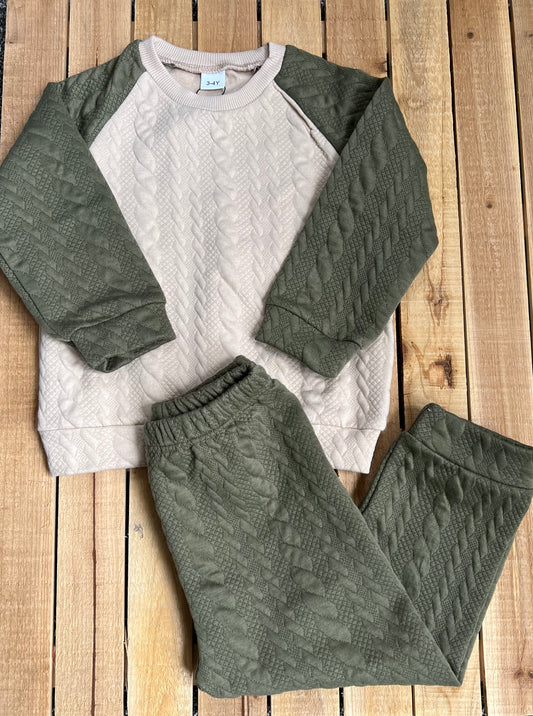 Color Block Sweater Knit Stitch Set