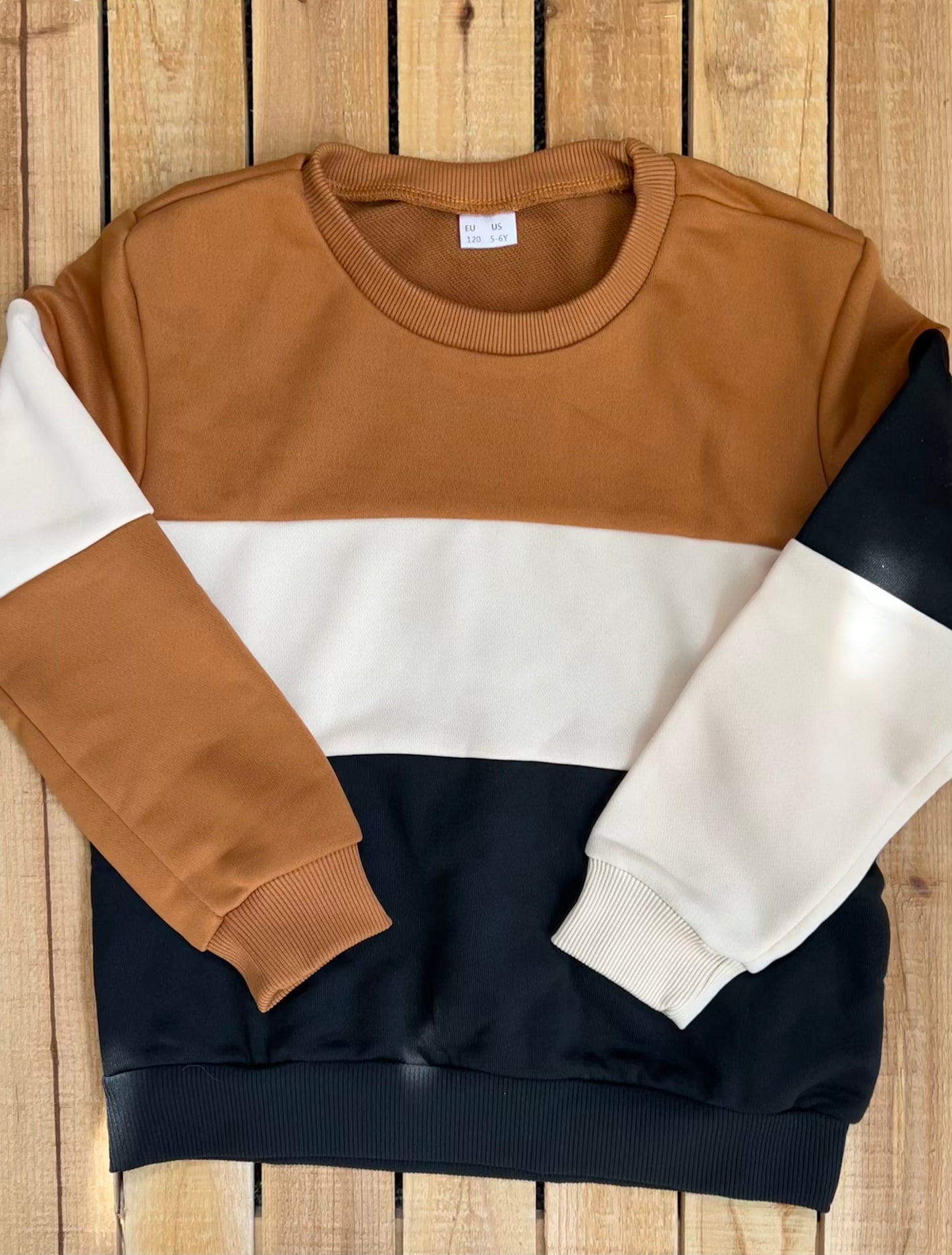 Neutral Color Block Pullover