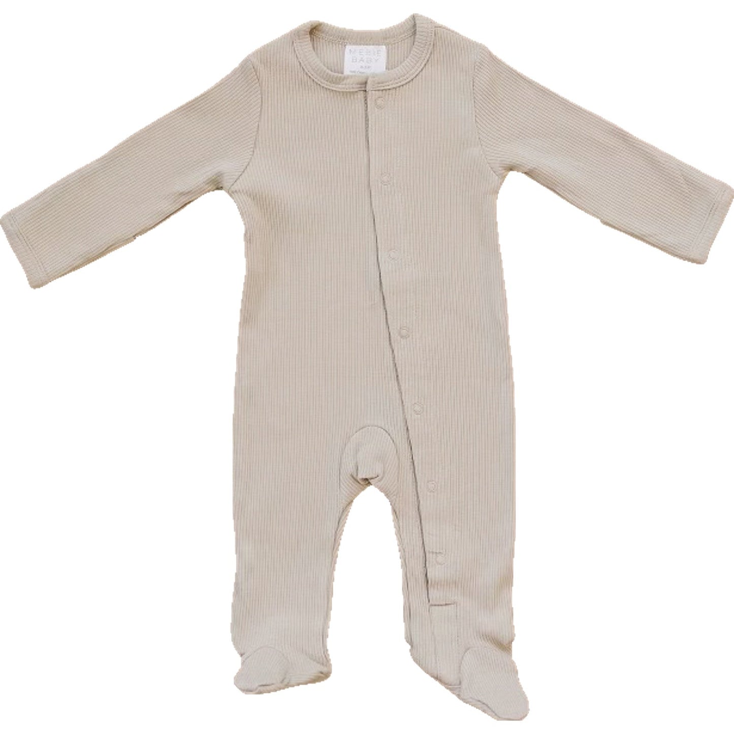 Mebie Baby Oatmeal Organic Cotton Ribbed Snap