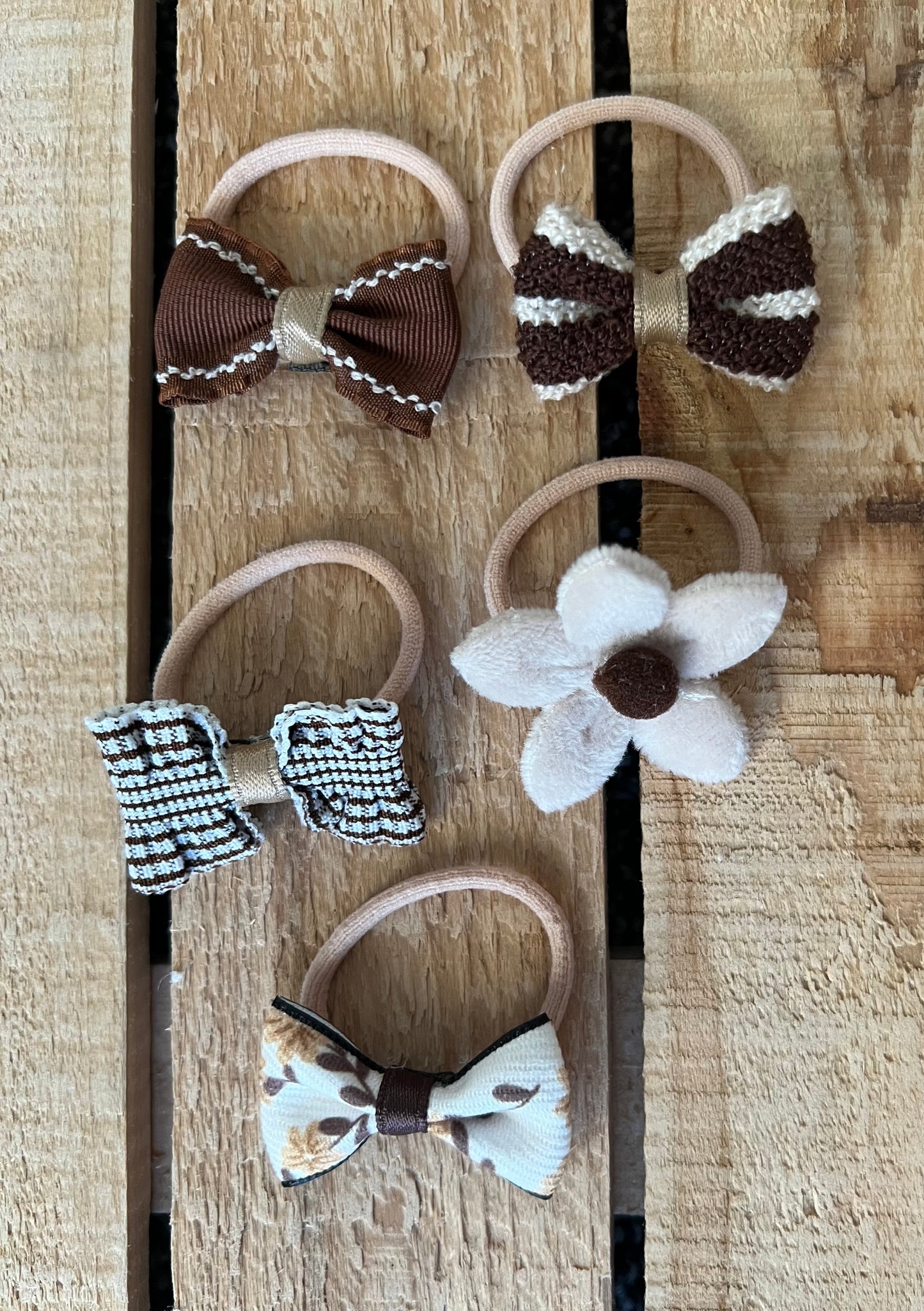 Set of Neutral Bow Hair Ties