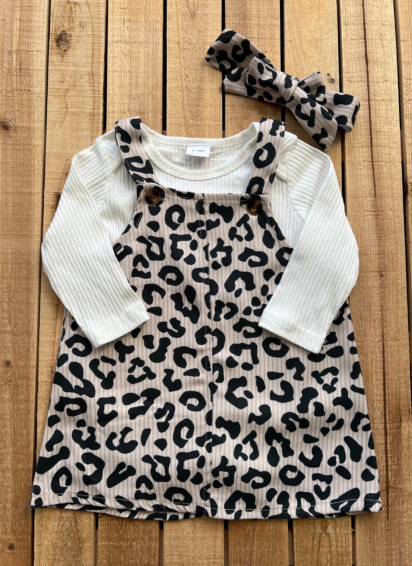 Leopard Print Overall Dress Set