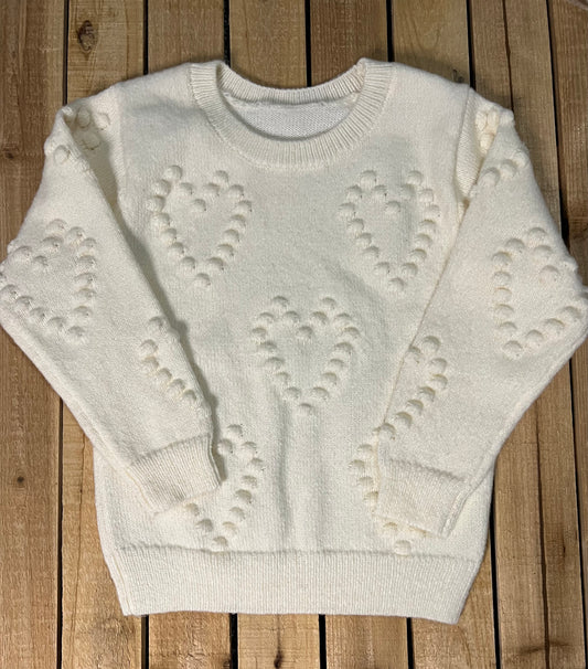 Cream Heart Sweater
