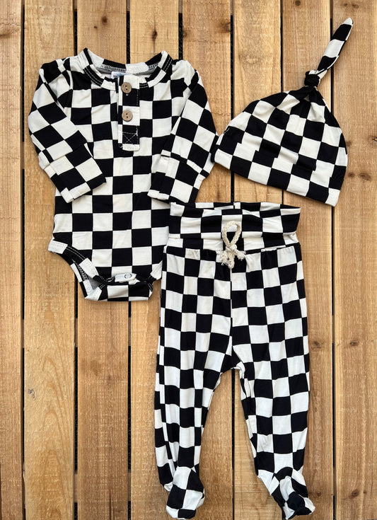 Bamboo Checkered Baby Set
