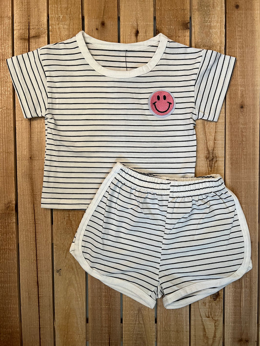 Striped Smiley Patch Set