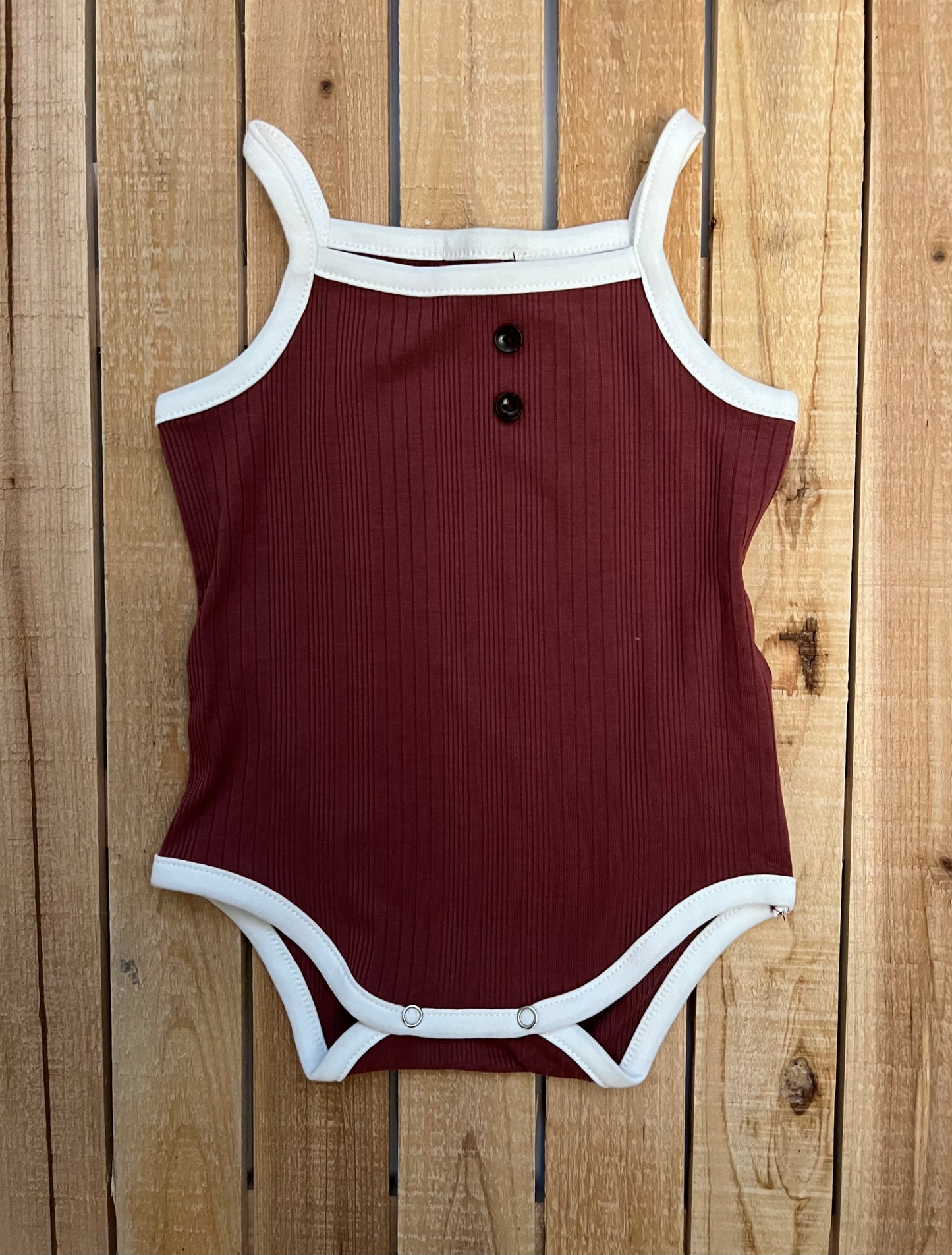 Ribbed Tank Onesie with Buttons