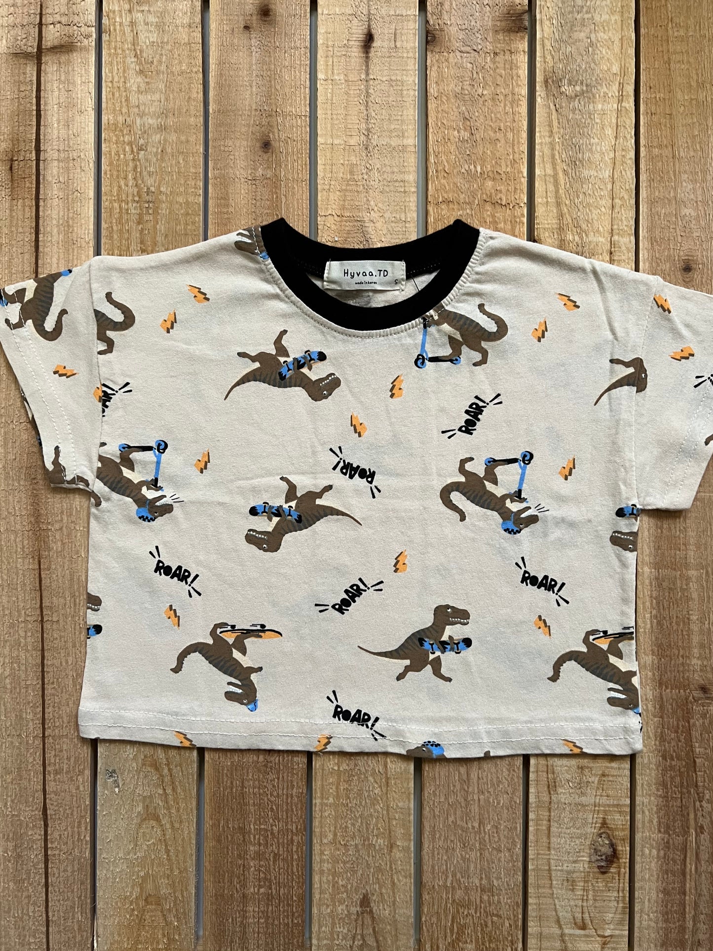 Skateboarding Dinosaur Ringer Tee