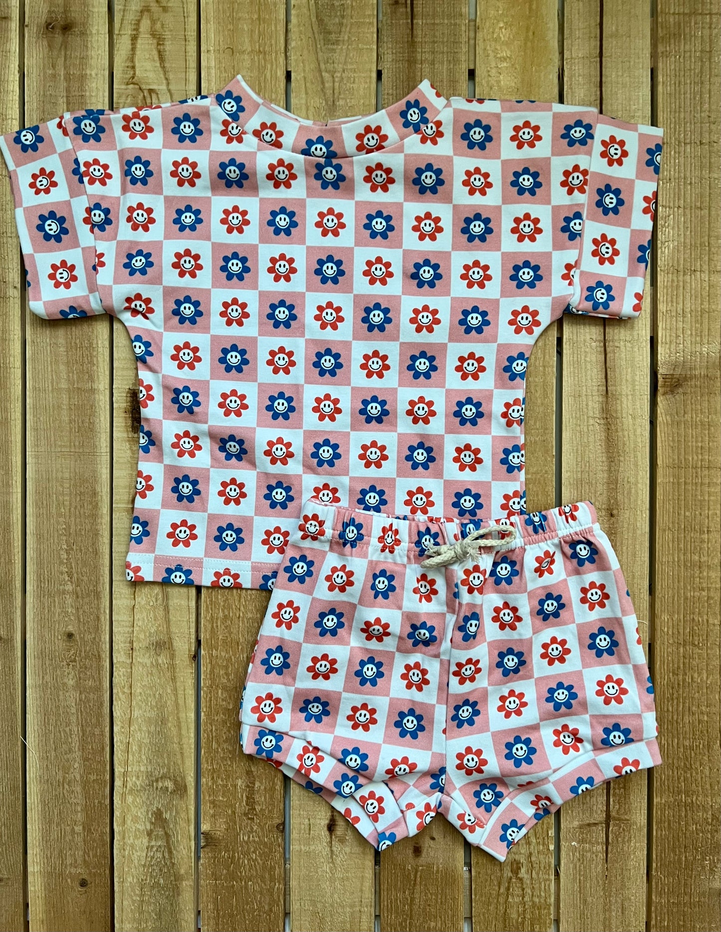 Patriotic Checkered Flower Set