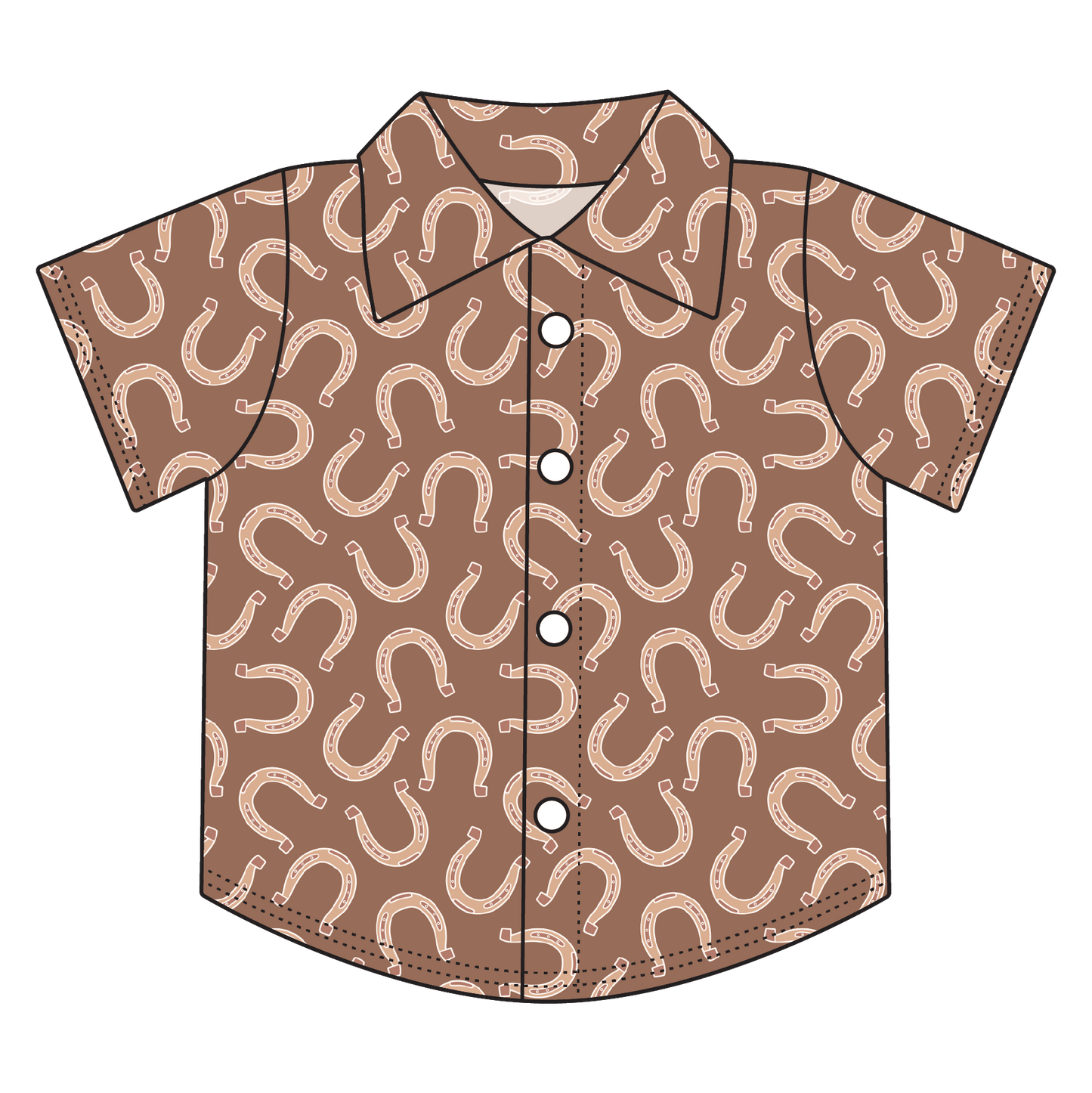 Kaysen Horseshoes Bamboo Button Down Tee (Pre-Order)
