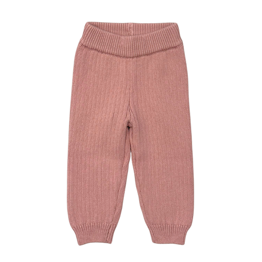 Girls Knit Leggings in Rose