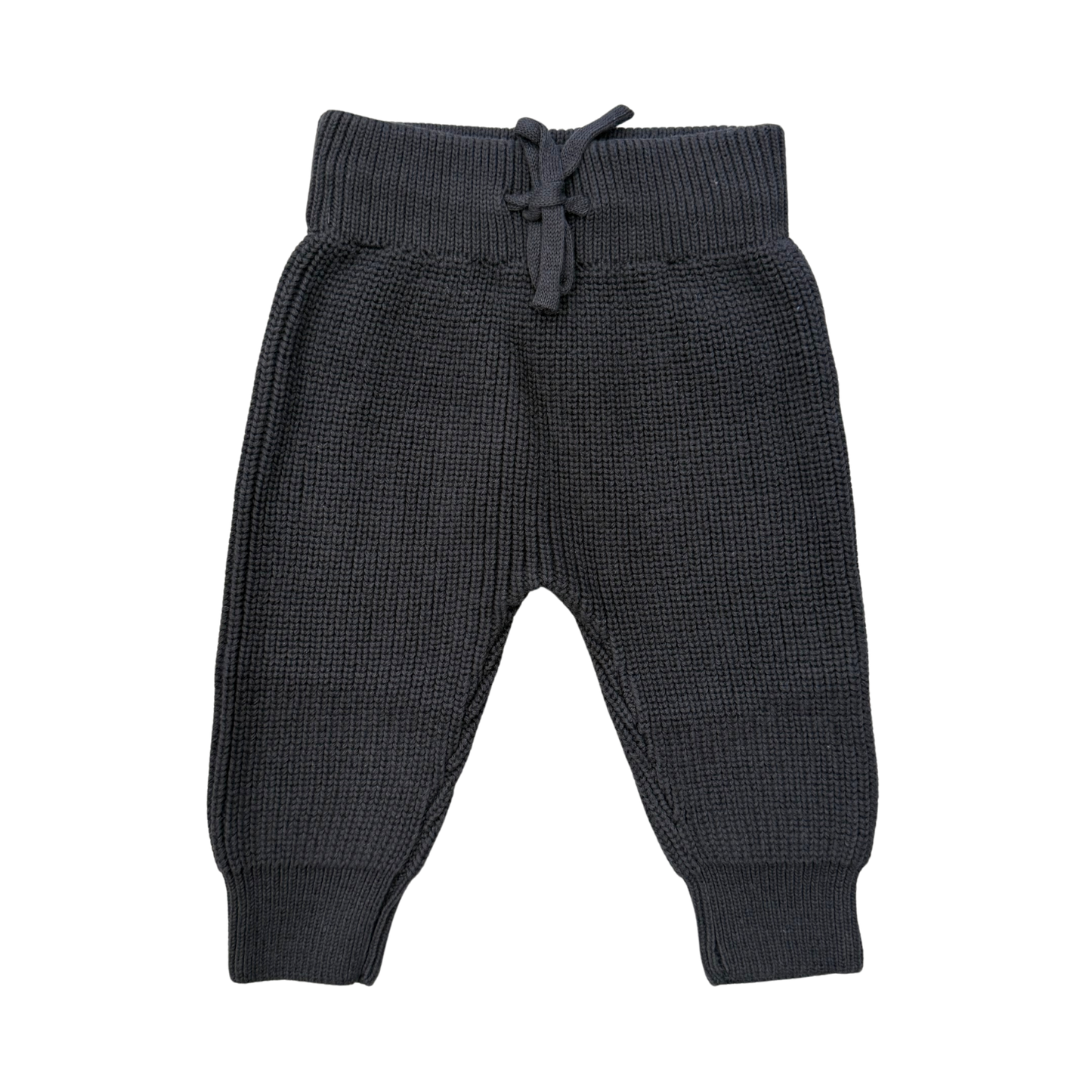 Baby Boy Knit Pants in Charcoal