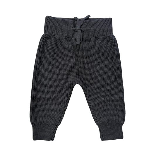 Baby Boy Knit Pants in Charcoal