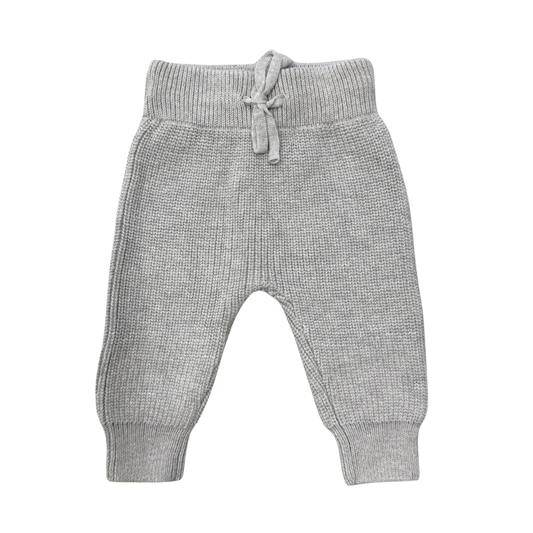 Baby Boy Knit Pants in Gray Marble