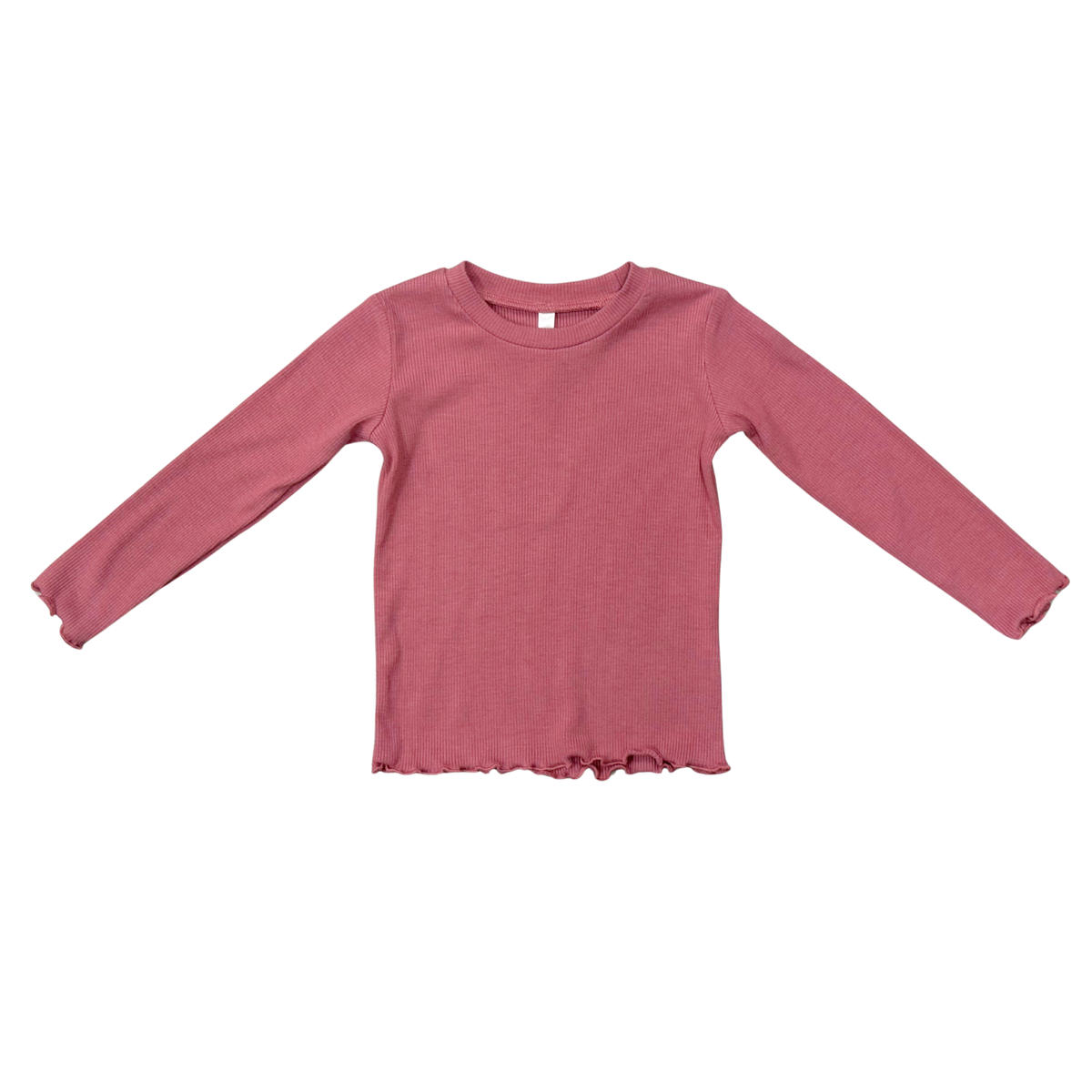 Girls Lettuce Hem Tee in Mesa Rose