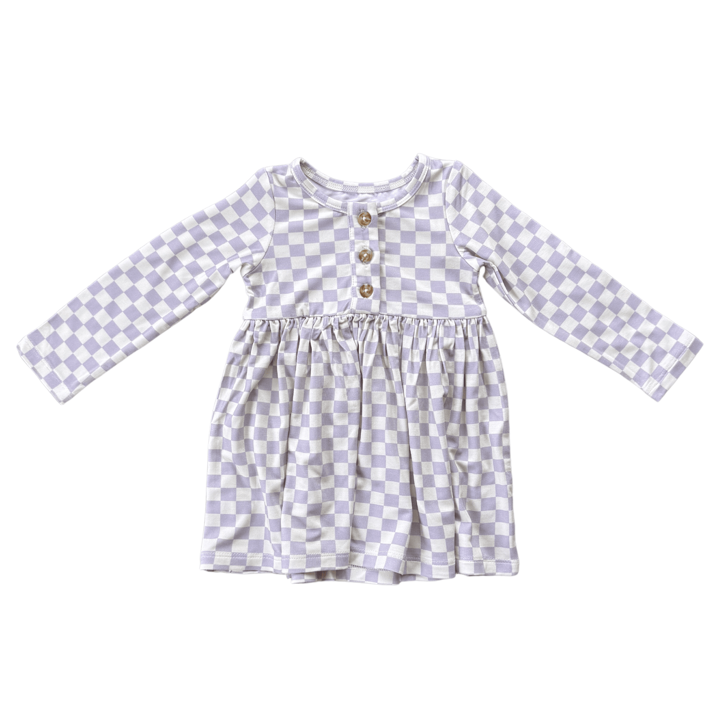 Girl's Long Sleeve Henley Dress