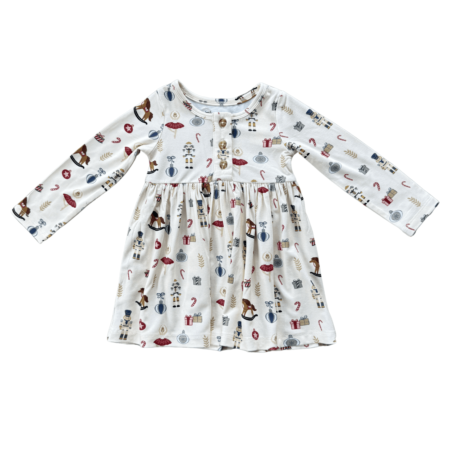 Girl's Long Sleeve Henley Dress