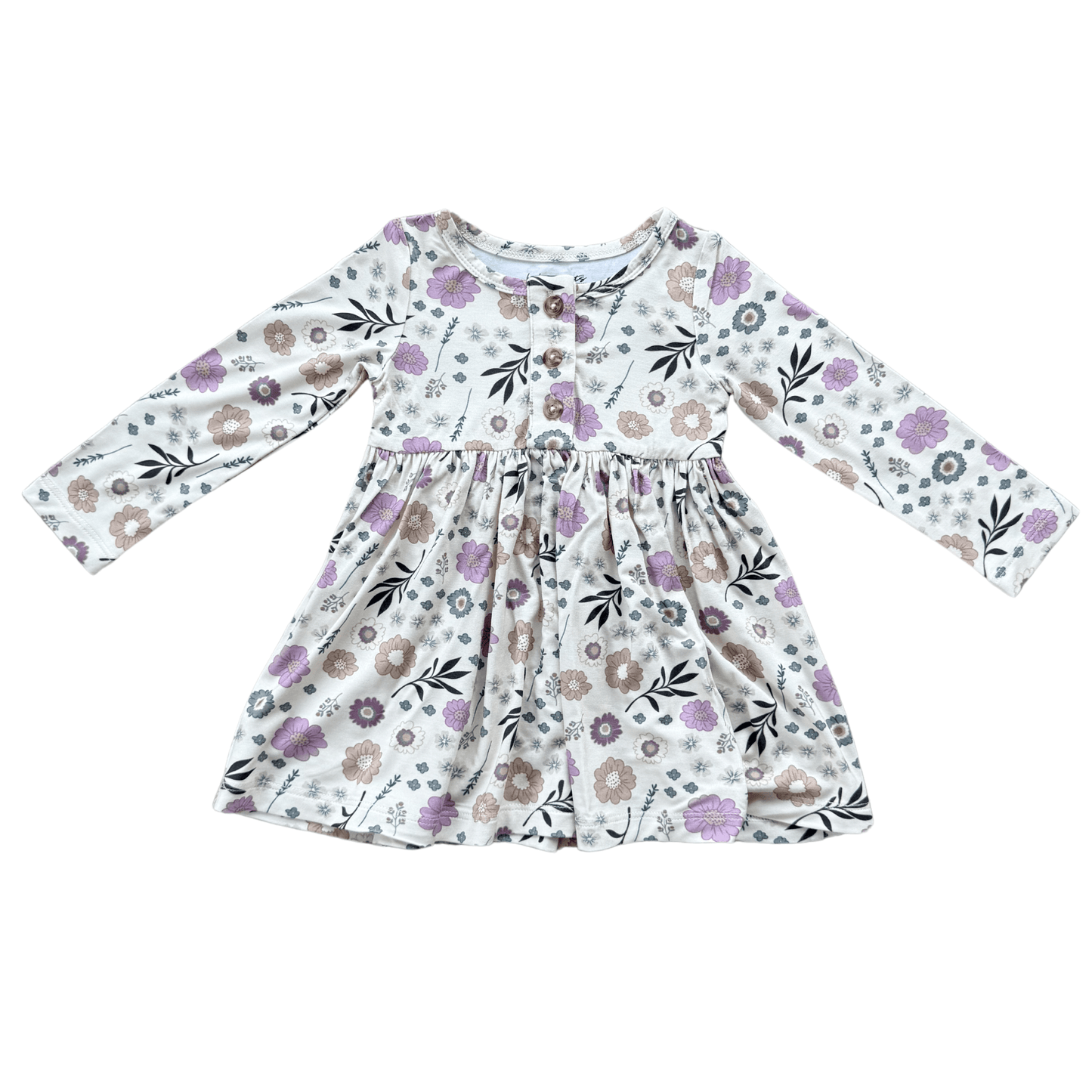Girl's Long Sleeve Henley Dress